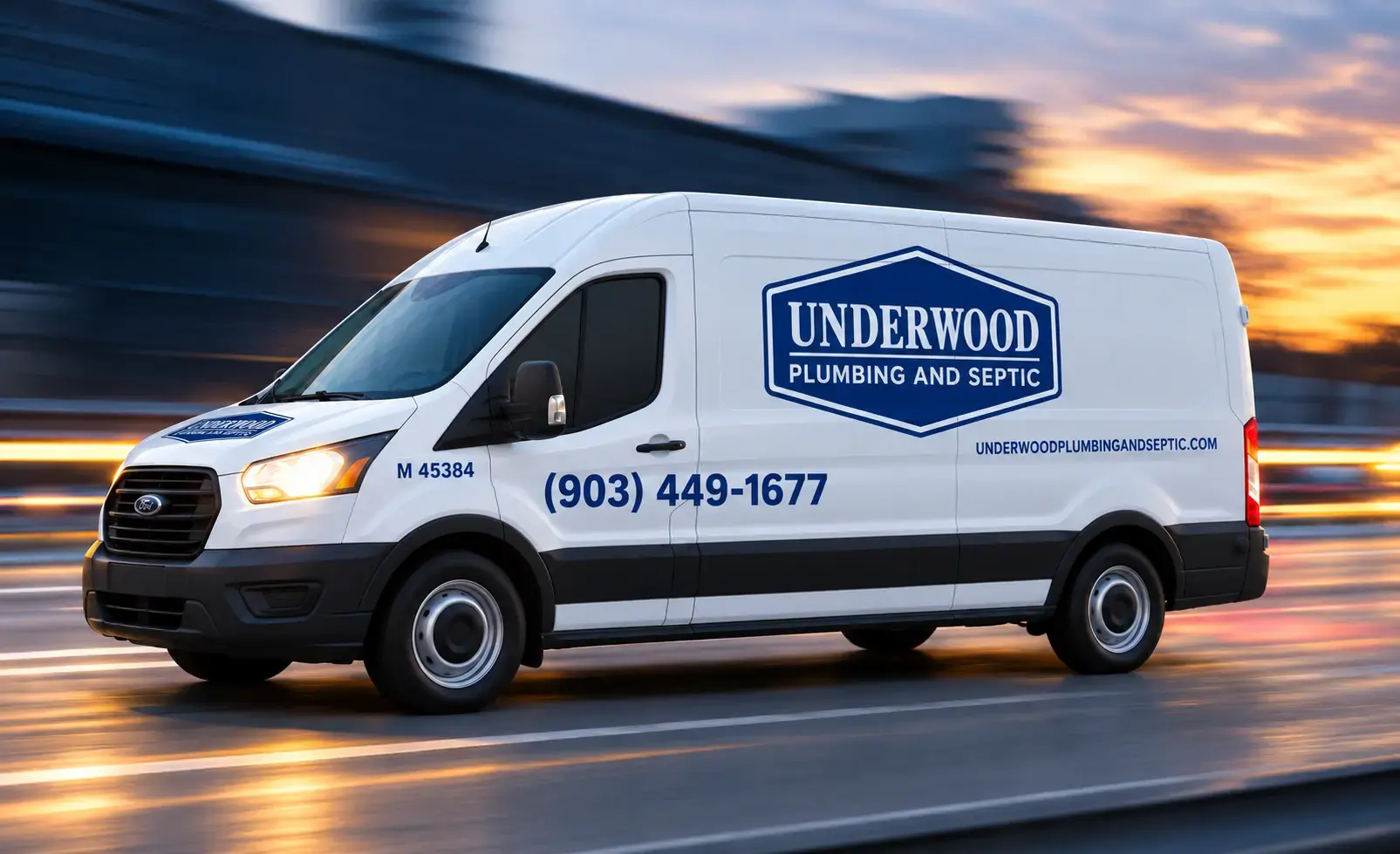 Underwood Plumbing and Septic service van